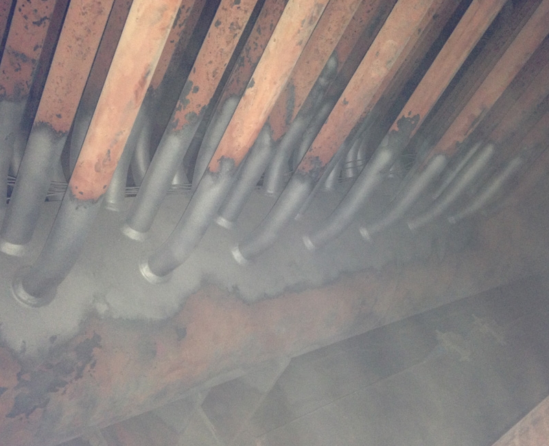 Blasting inside boilers so that Non-Destructive Testing (NDT) can be carried out.
