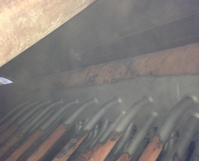 Blasting inside boilers so that Non-Destructive Testing (NDT) can be carried out.