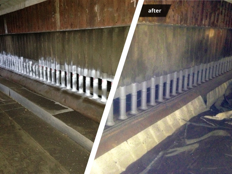 Header Piping - before & after