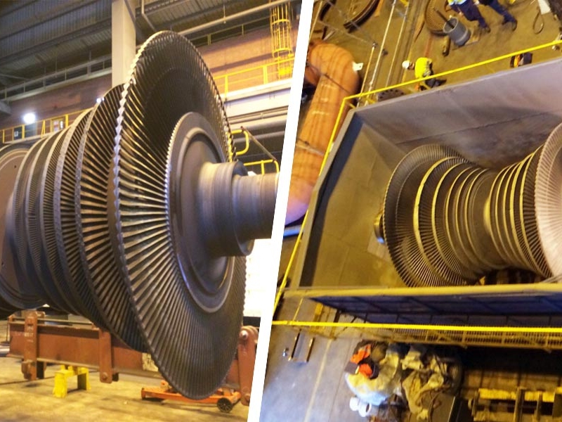 Turbine rotor in mobile blast booth